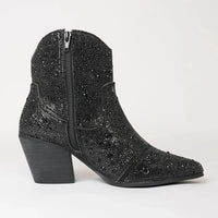 Wagon Black Jewels Leather Boots, DJANGO & JULIETTE - Shouz