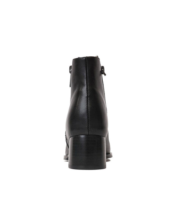 Neality Black Leather Ankle Boots - Shouz