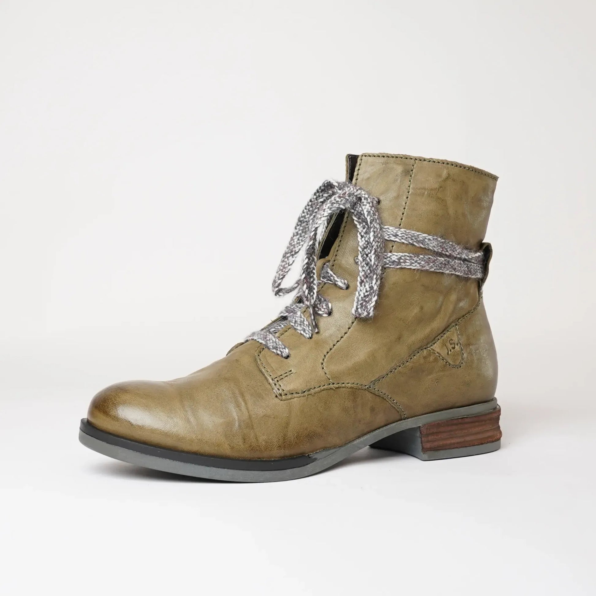 Sanja 18 Olive Leather Ankle Boots, JOSEF SEIBEL - Shouz