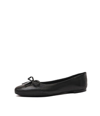 Ballerina Black Leather Ballet Flats, MOLLINI - Shouz