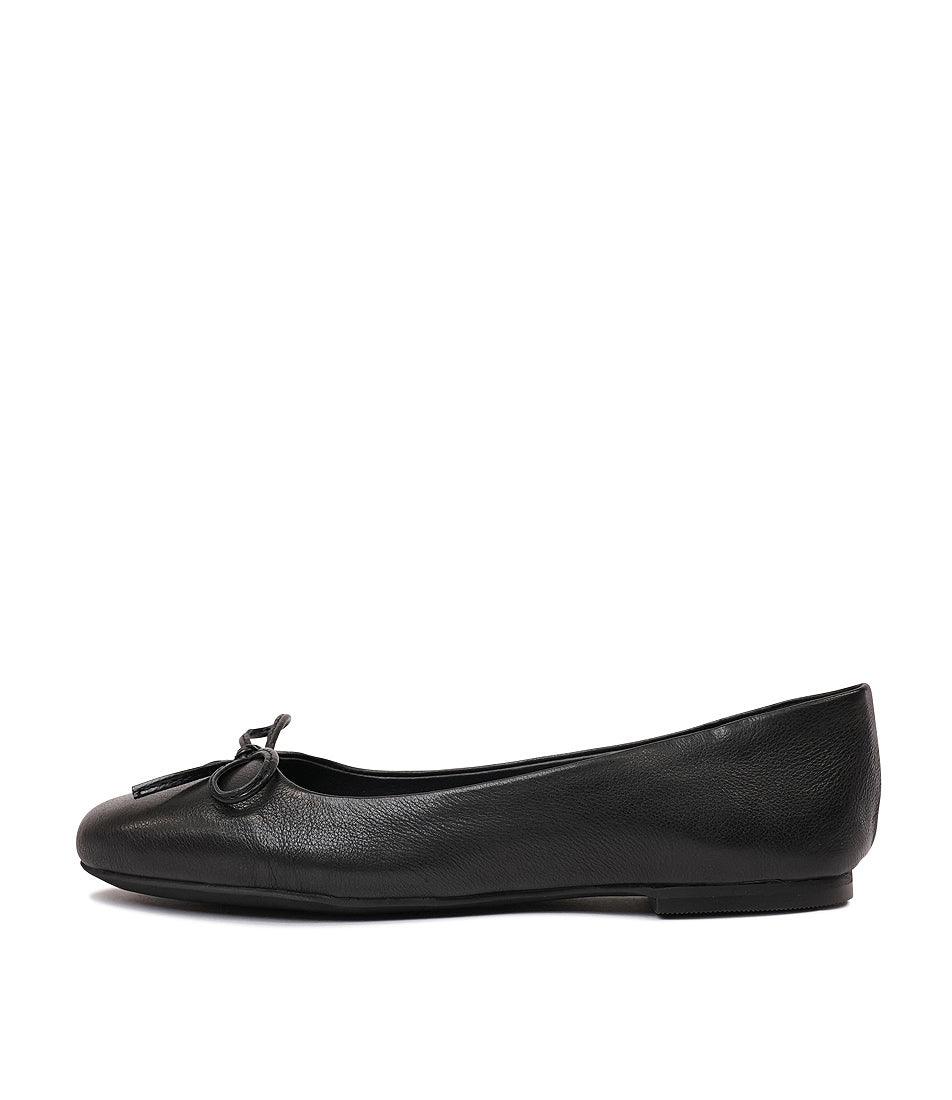 Ballerina Black Leather Ballet Flats, MOLLINI - Shouz