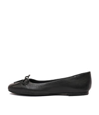 Ballerina Black Leather Ballet Flats, MOLLINI - Shouz