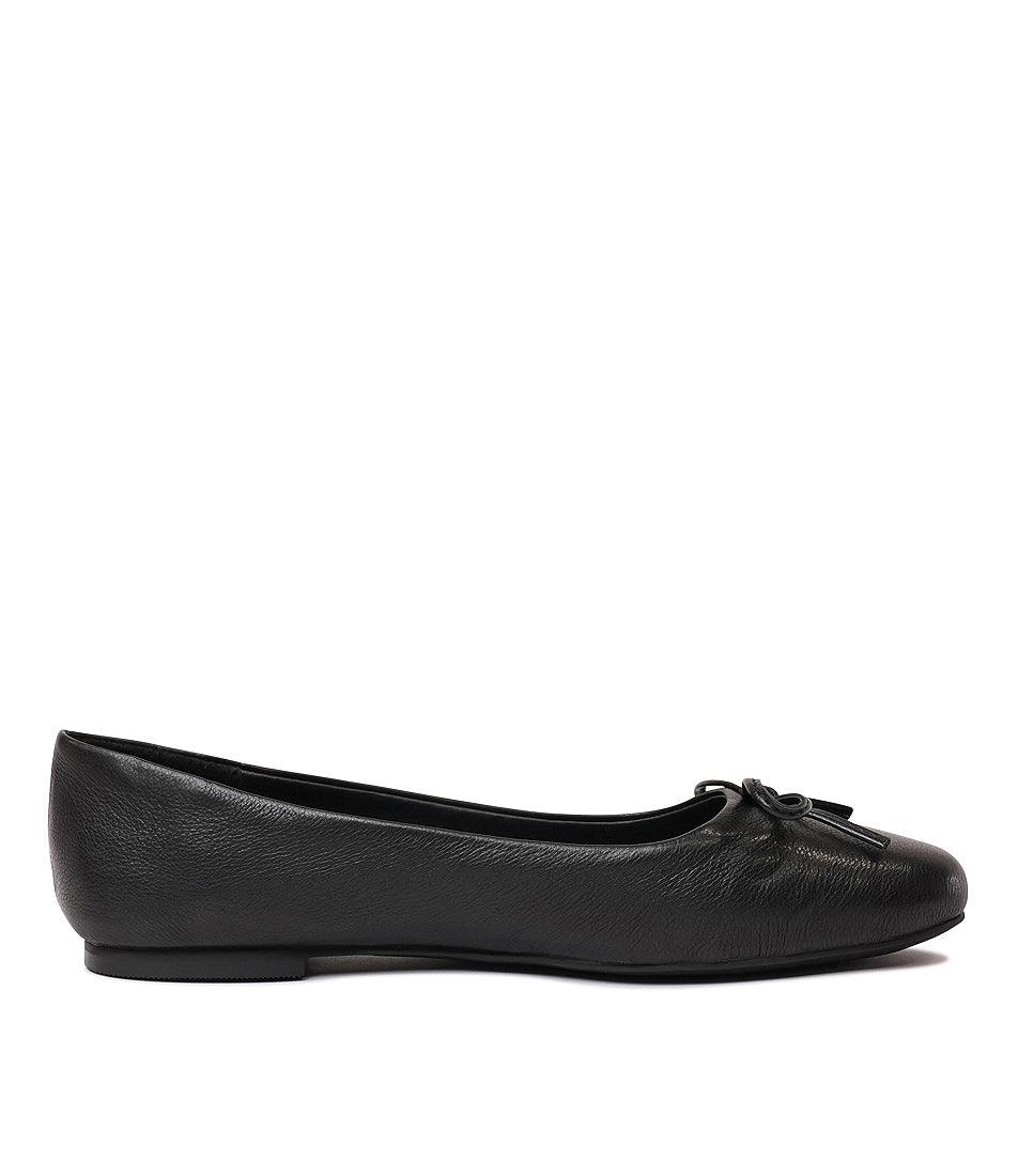 Ballerina Black Leather Ballet Flats, MOLLINI - Shouz