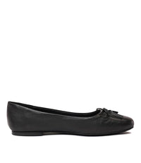 Ballerina Black Leather Ballet Flats, MOLLINI - Shouz