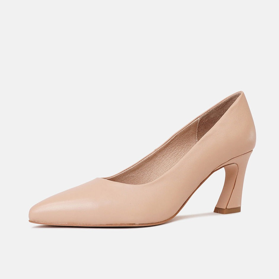 Charli Nude Leather Heels, MOLLINI - Shouz