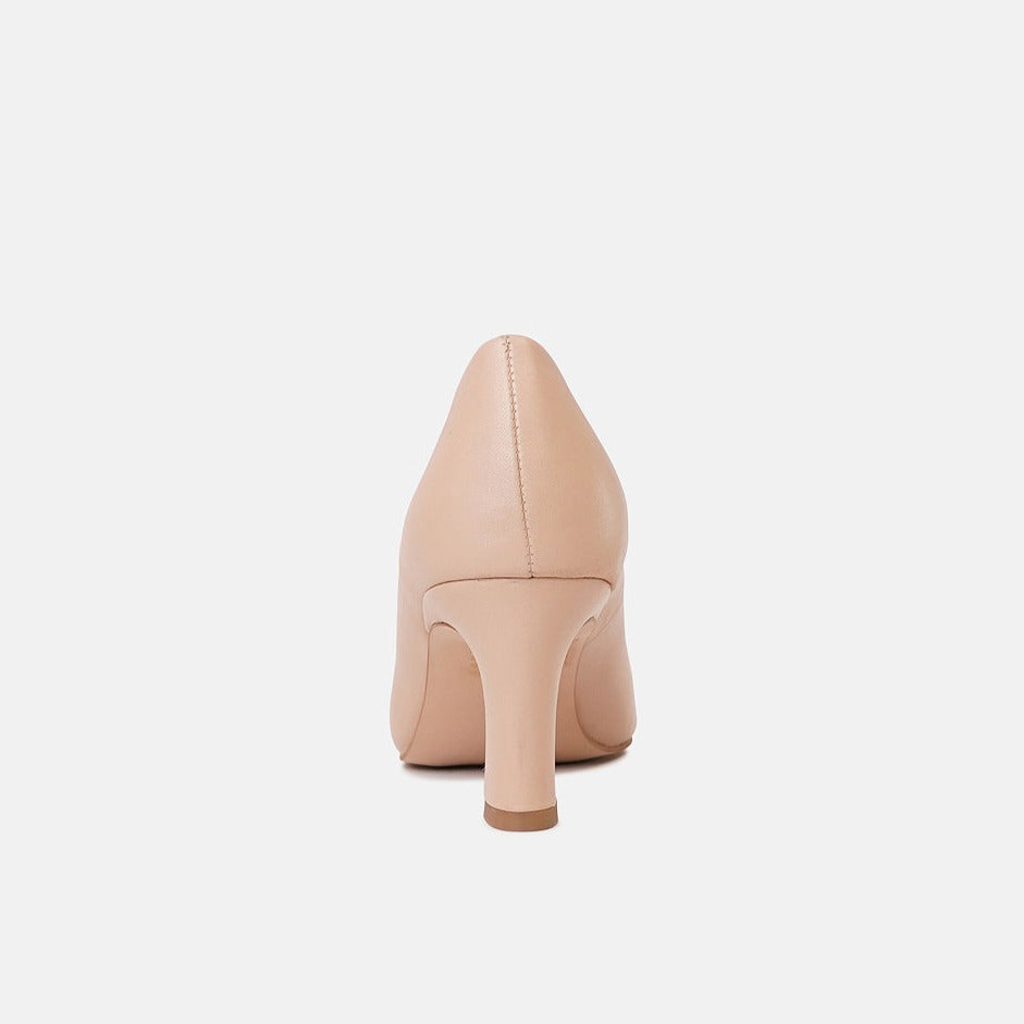 Charli Nude Leather Heels, MOLLINI - Shouz