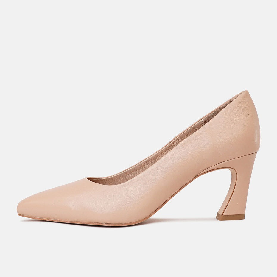Charli Nude Leather Heels, MOLLINI - Shouz