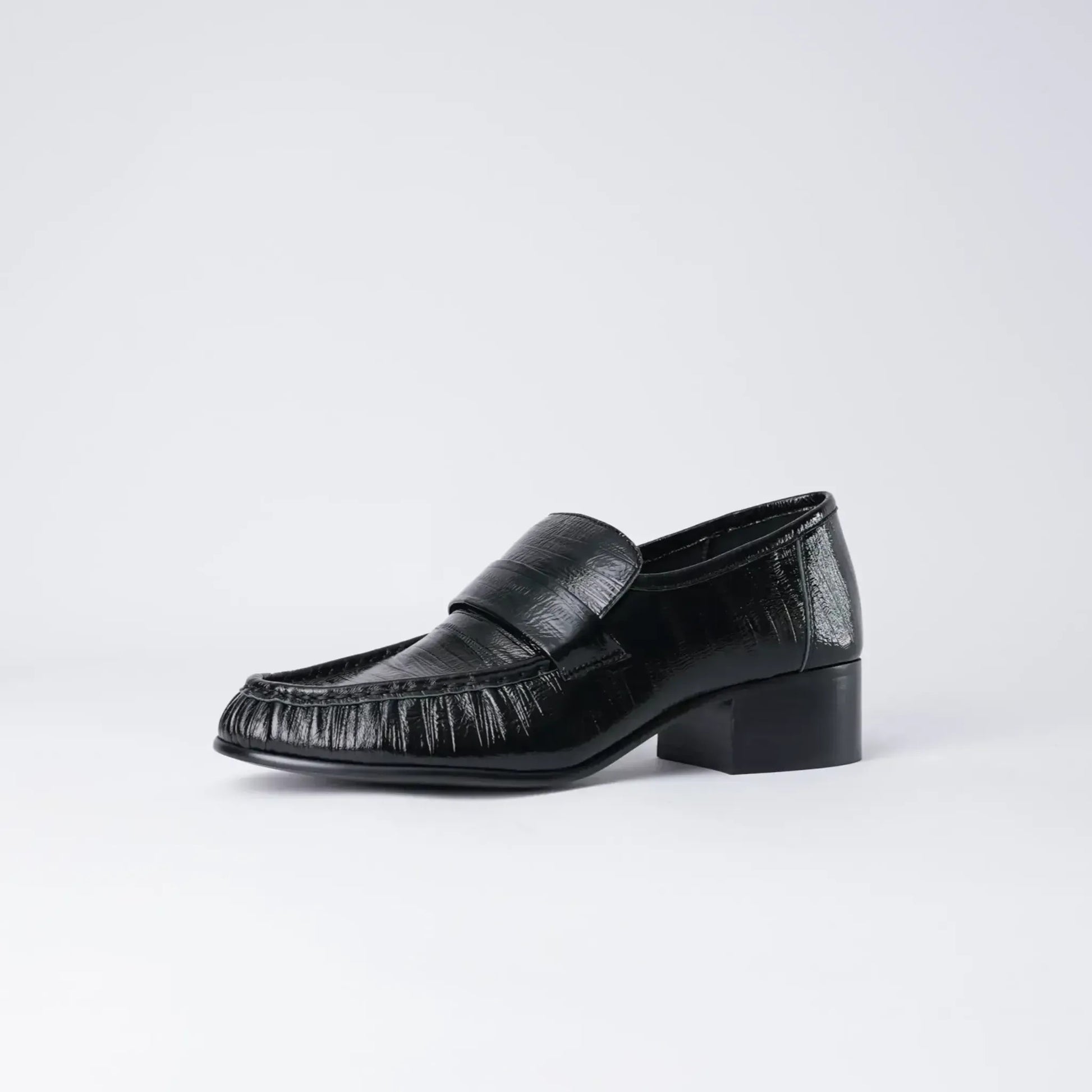 Jones Black Strip Leather Loafers, MOLLINI - Shouz
