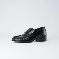 Jones Black Strip Leather Loafers, MOLLINI - Shouz