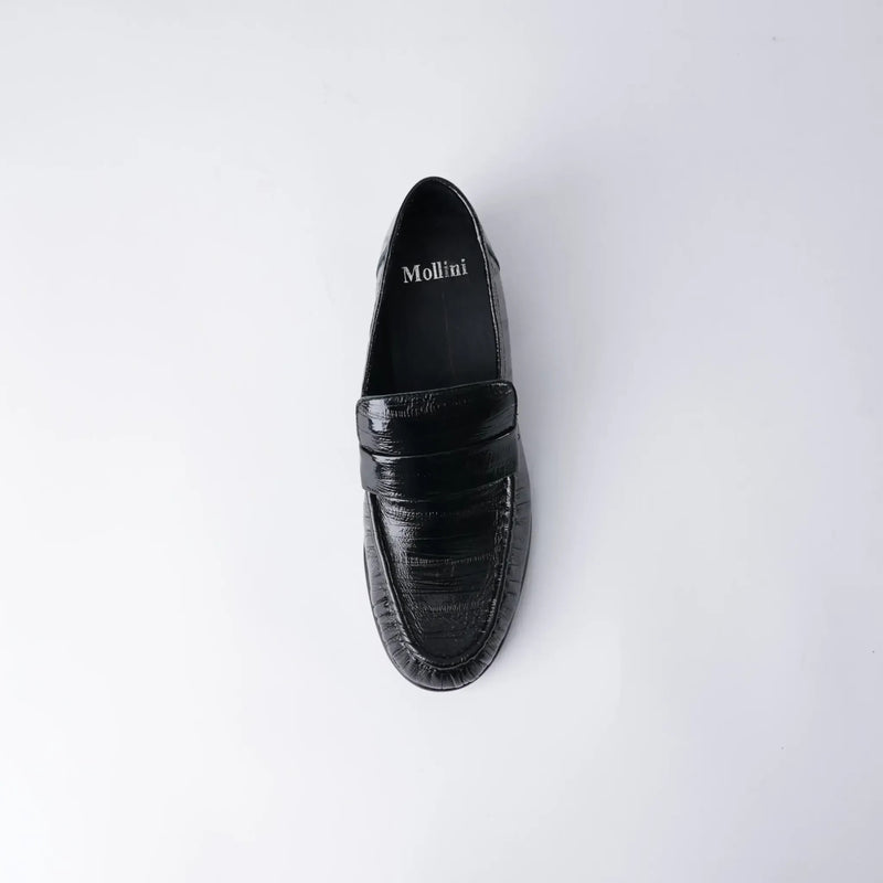 Jones Black Strip Leather Loafers