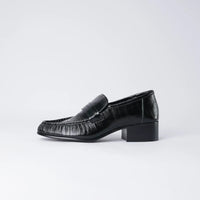 Jones Black Strip Leather Loafers, MOLLINI - Shouz