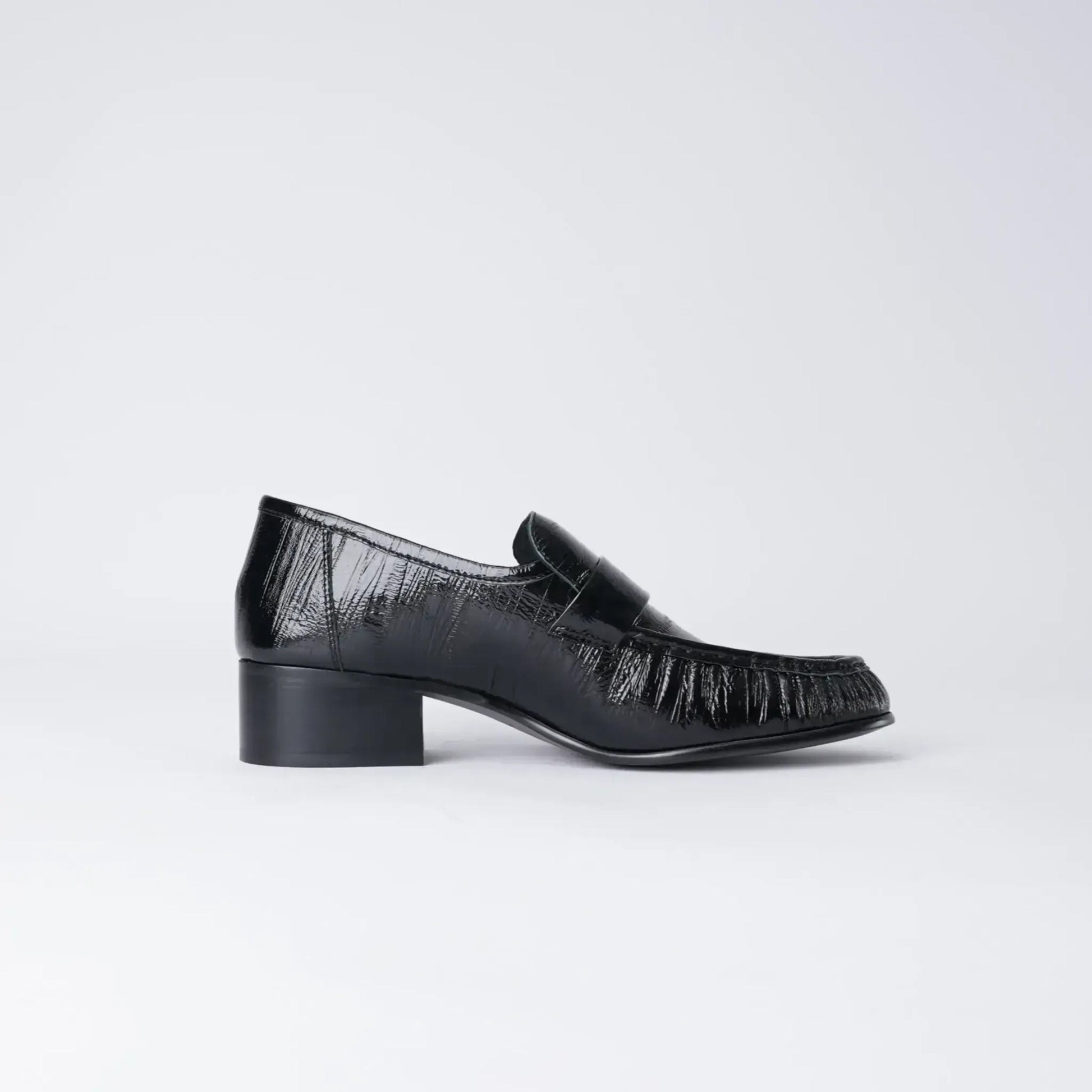 Jones Black Strip Leather Loafers, MOLLINI - Shouz