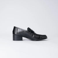 Jones Black Strip Leather Loafers