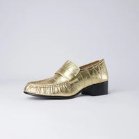 Jones Gold Strip Leather Loafers, MOLLINI - Shouz