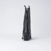 Riava Black / White Stitch Leather Boots, MOLLINI - Shouz