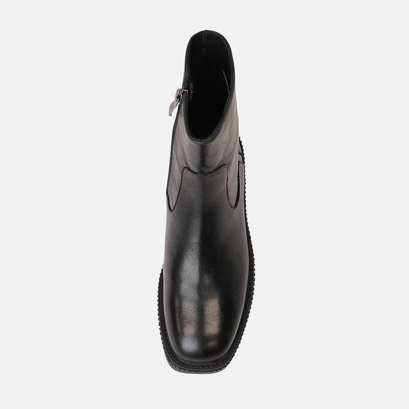 Tremma Black Leather/ Jewel Ankle Boots