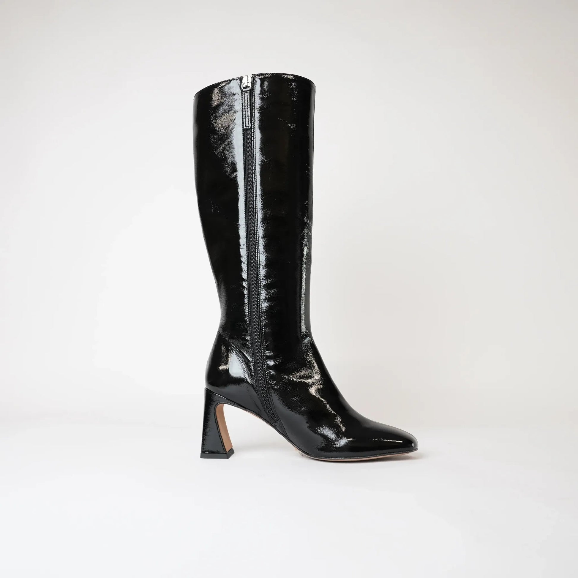 Ag-23596 Black Patent Knee High Boots, NEO - Shouz