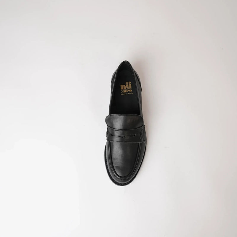 Livana Black Leather Loafers
