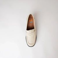 Maira Ivory Leather Loafers, NU BY NEO - Shouz