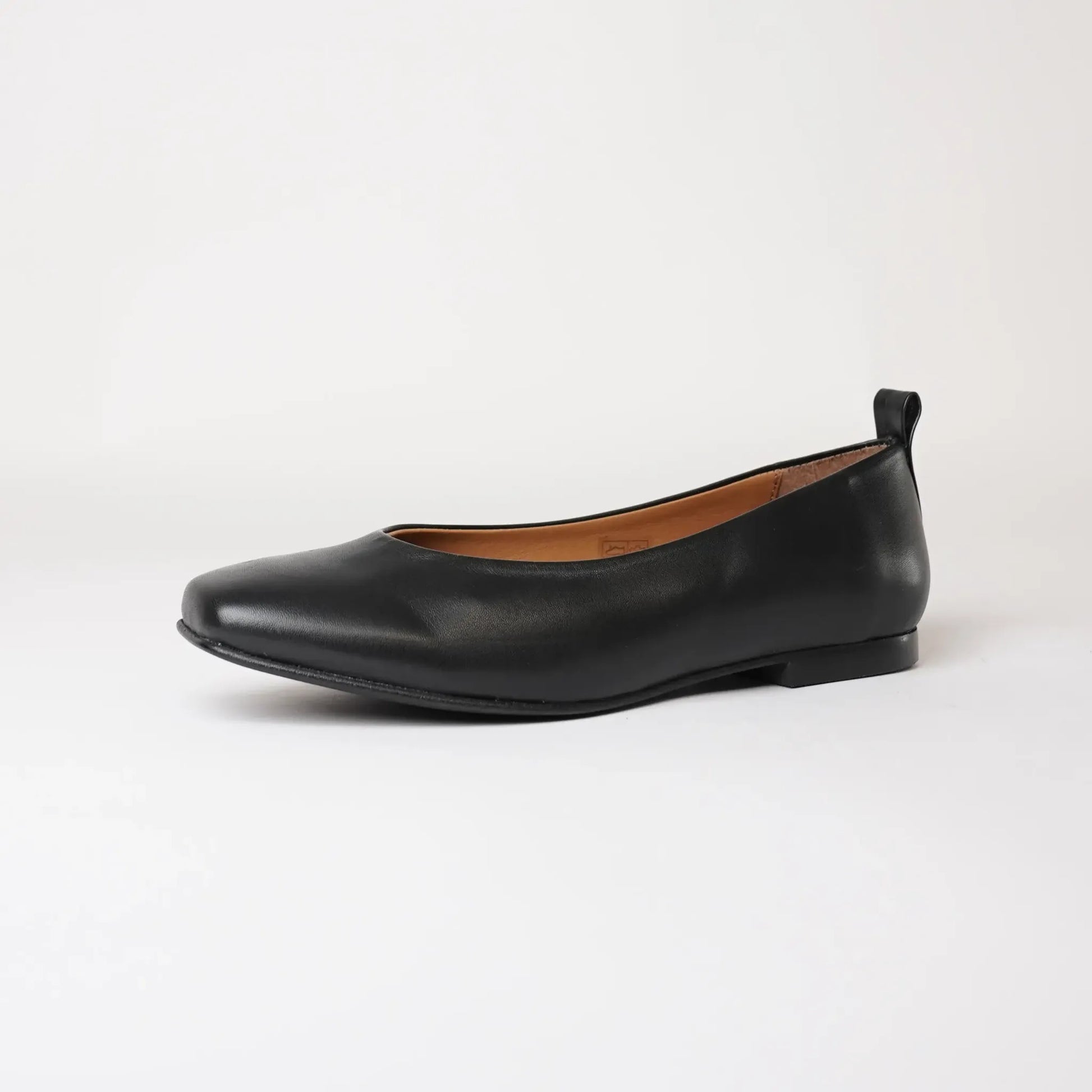 Mirri Black Leather Ballet Flats, NU BY NEO - Shouz