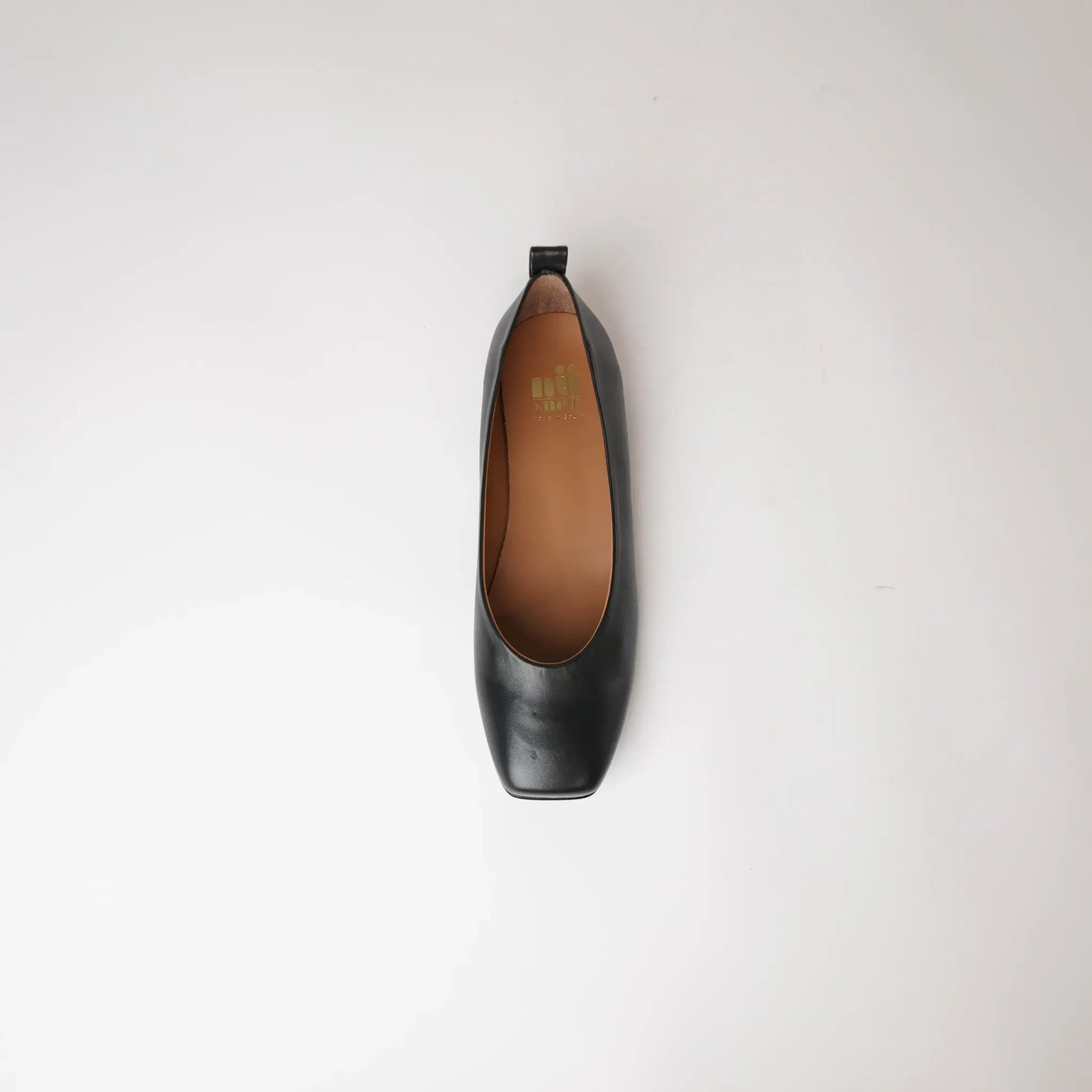 Mirri Black Leather Ballet Flats, NU BY NEO - Shouz