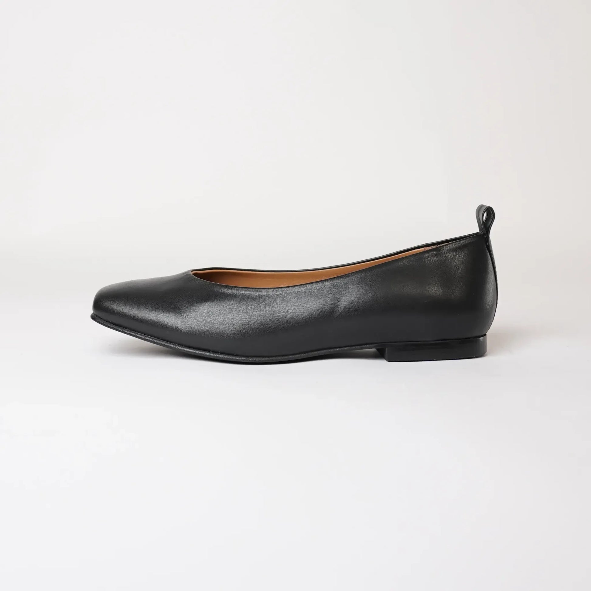 Mirri Black Leather Ballet Flats, NU BY NEO - Shouz