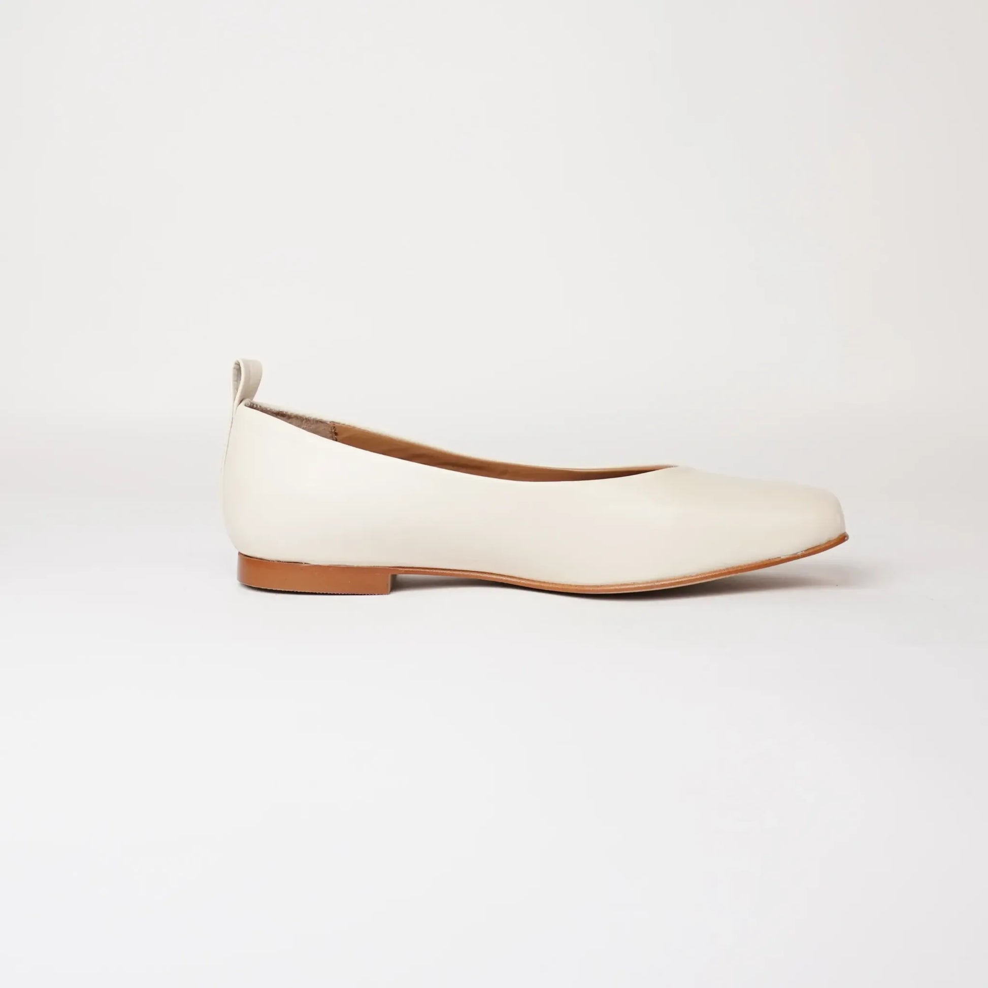 Mirri Ivory Leather Ballet Flats, NU BY NEO - Shouz