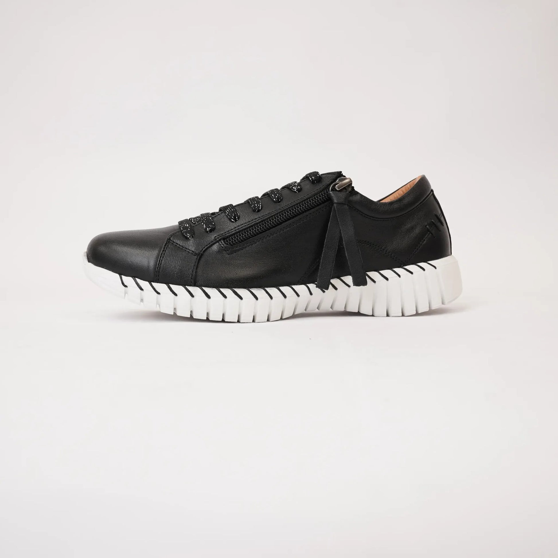 Bibi Black Leather Sneakers, SALA - Shouz