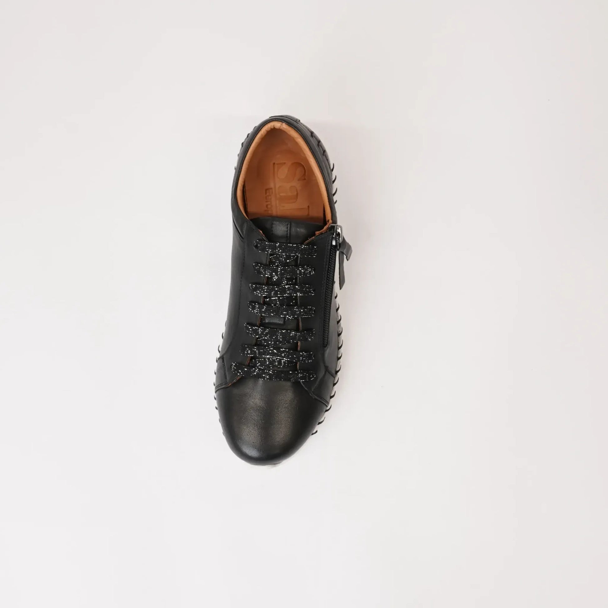 Bibi Black Leather Sneakers, SALA - Shouz