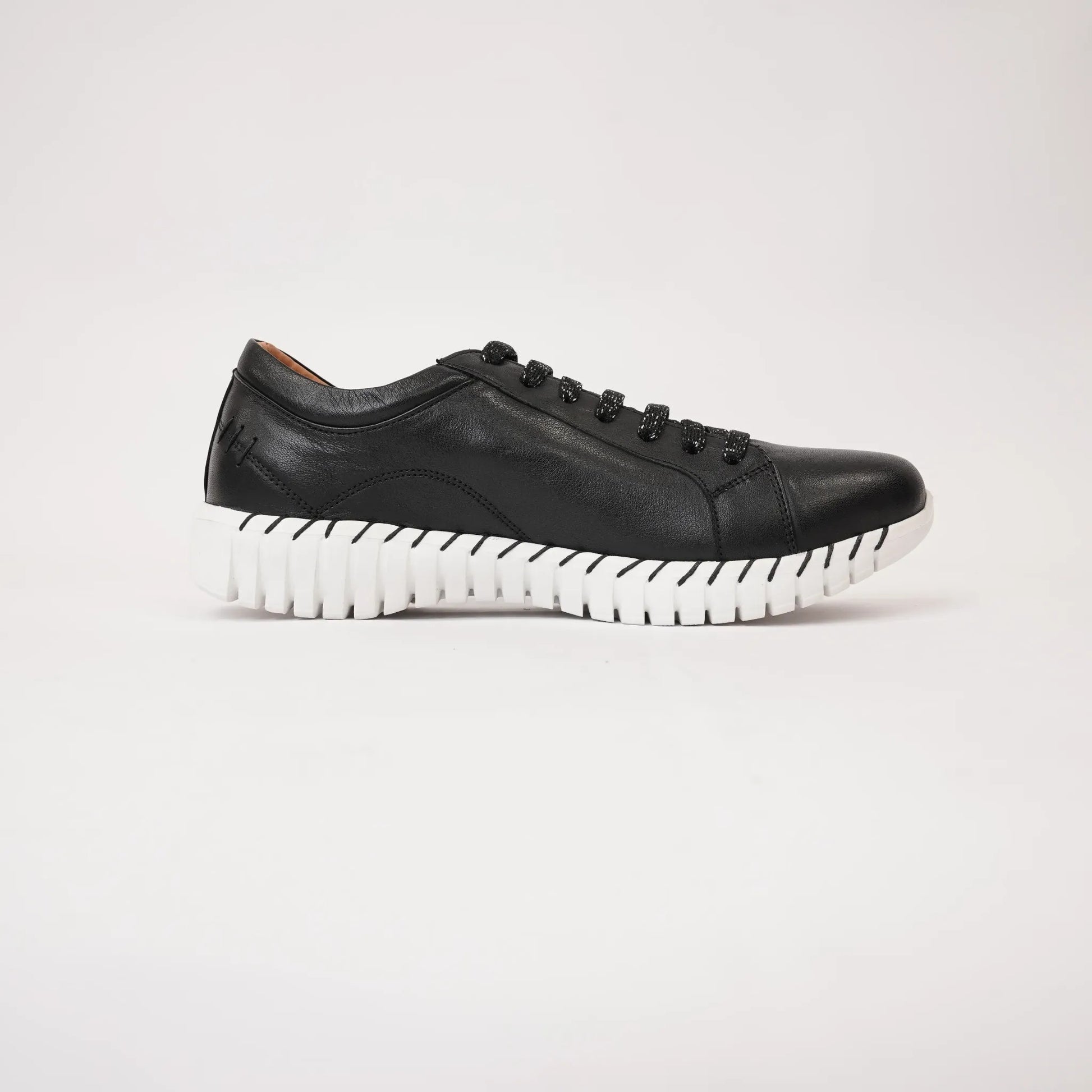 Bibi Black Leather Sneakers, SALA - Shouz
