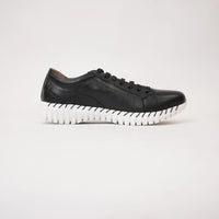 Bibi Black Leather Sneakers, SALA - Shouz