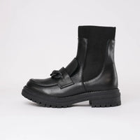 Peanut Black Leather Ankle Boots, SALA - Shouz