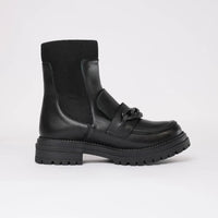 Peanut Black Leather Ankle Boots, SALA - Shouz