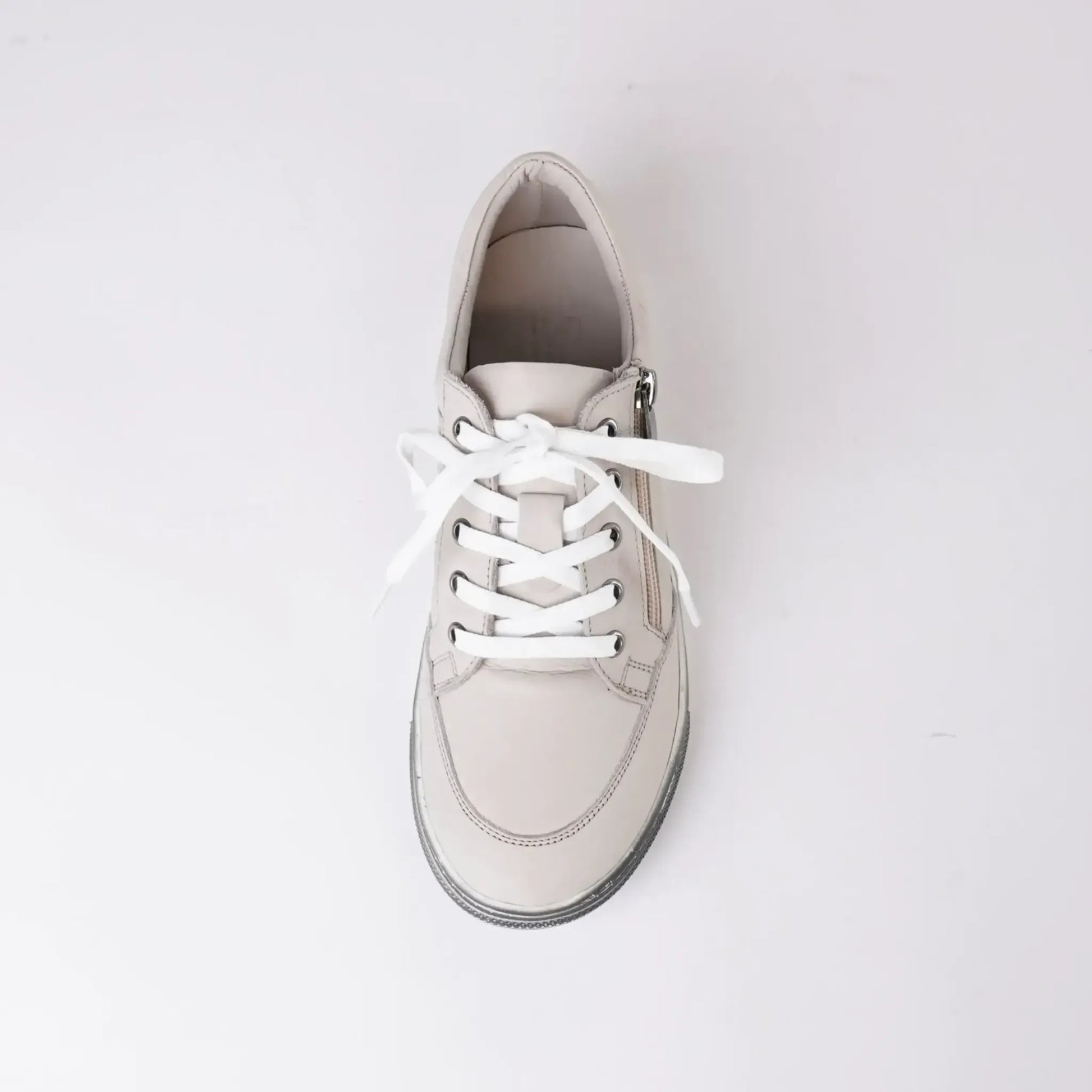 Ronnie Silver Grey Leather Sneakers, SALA - Shouz