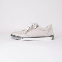 Ronnie Silver Grey Leather Sneakers, SALA - Shouz