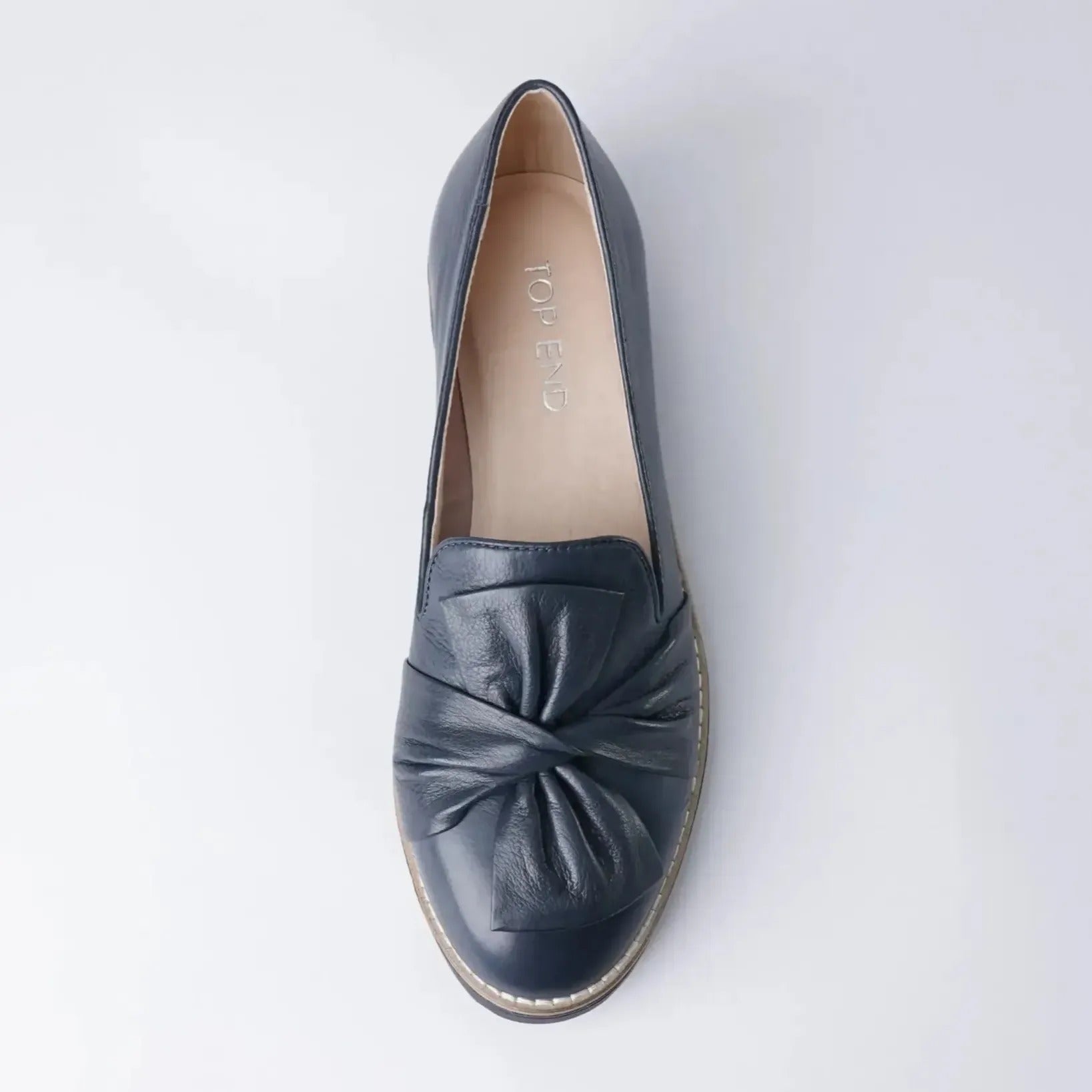 Oclem Navy/Navy Leather Loafers, TOP END - Shouz