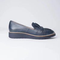 Oclem Navy/Navy Leather Loafers, TOP END - Shouz