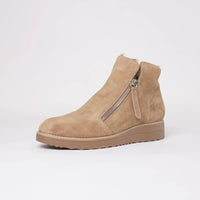 Opal Light Choc Suede /Ocelot Fur Ankle Boots, TOP END - Shouz
