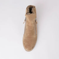 Opal Light Choc Suede /Ocelot Fur Ankle Boots, TOP END - Shouz