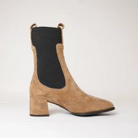 Mieres Dark Camel Suede Boots, UNISA - Shouz