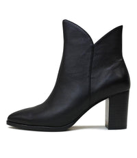 Astronomy Black Leather Ankle Boots - Shouz