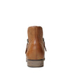 Faye Dark Tan Leather Ankle Boots - Shouz