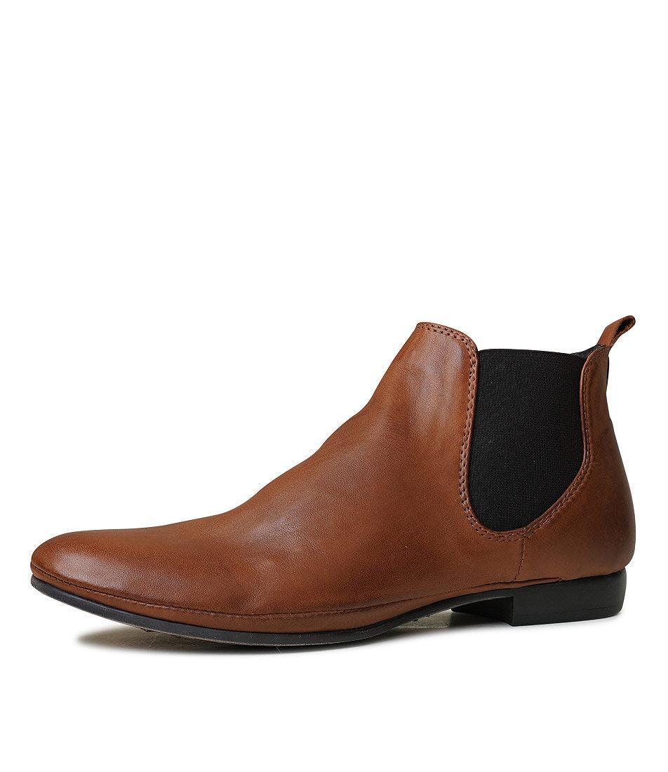 Nila Brandy Leather Ankle Boots - Shouz
