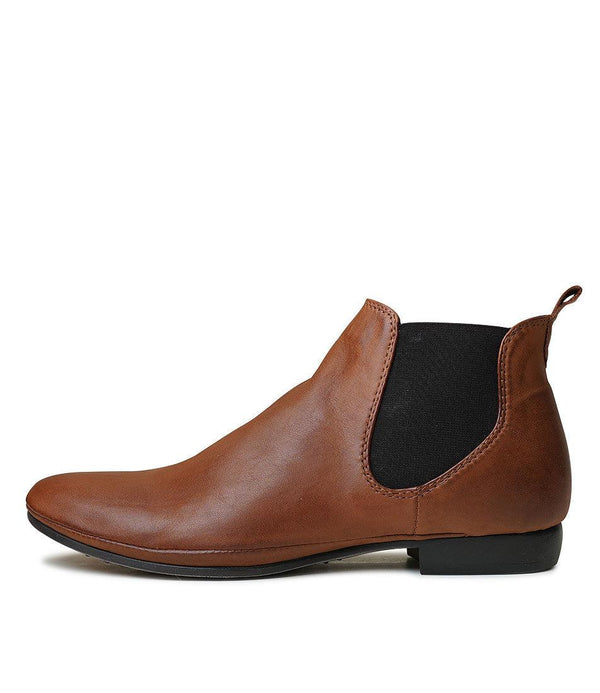 Nila Brandy Leather Ankle Boots - Shouz