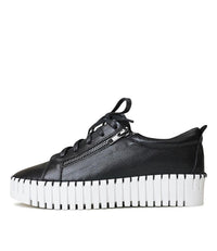 Bump Black Leather Sneakers - Shouz