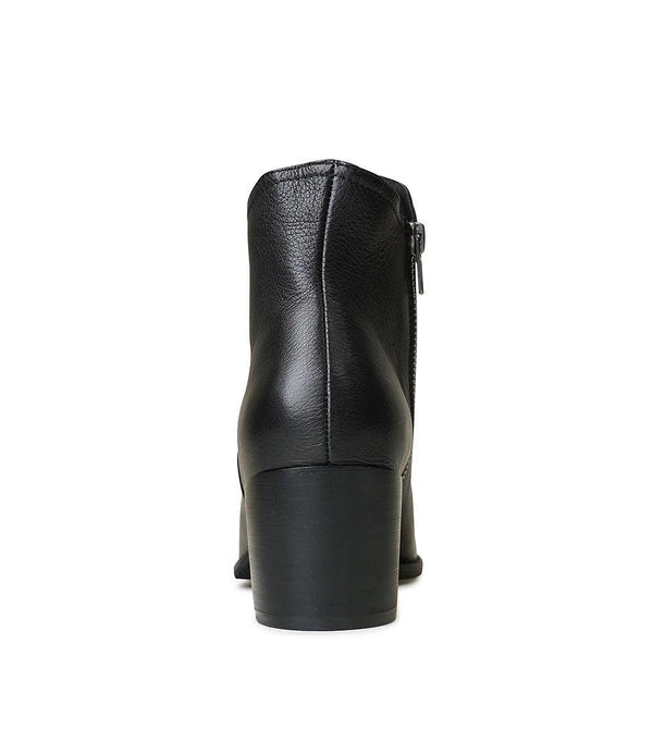 Mockas Black Leather Ankle Boots - Shouz