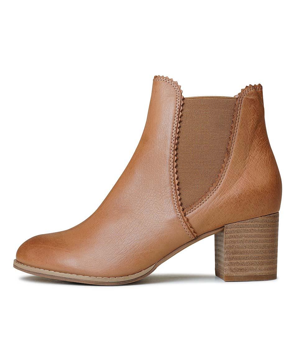 Sadore Tan Leather Ankle Boots, DJANGO & JULIETTE - Shouz