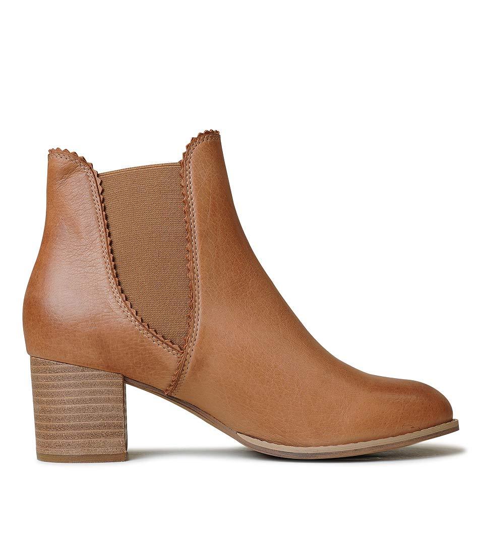Sadore Tan Leather Ankle Boots, DJANGO & JULIETTE - Shouz