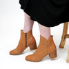 Mockas Dark Tan Leather Ankle Boots - Shouz