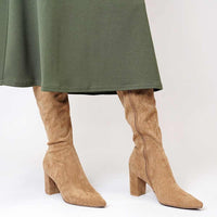 Norass Sand Knee High Boots - Shouz